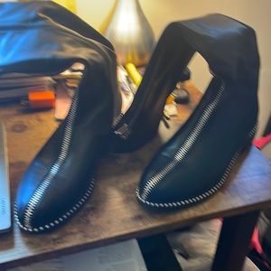 Women black thigh high boots